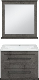 Misty Мебель для ванной Марта 80 подвесная темный бетон – фотография-1